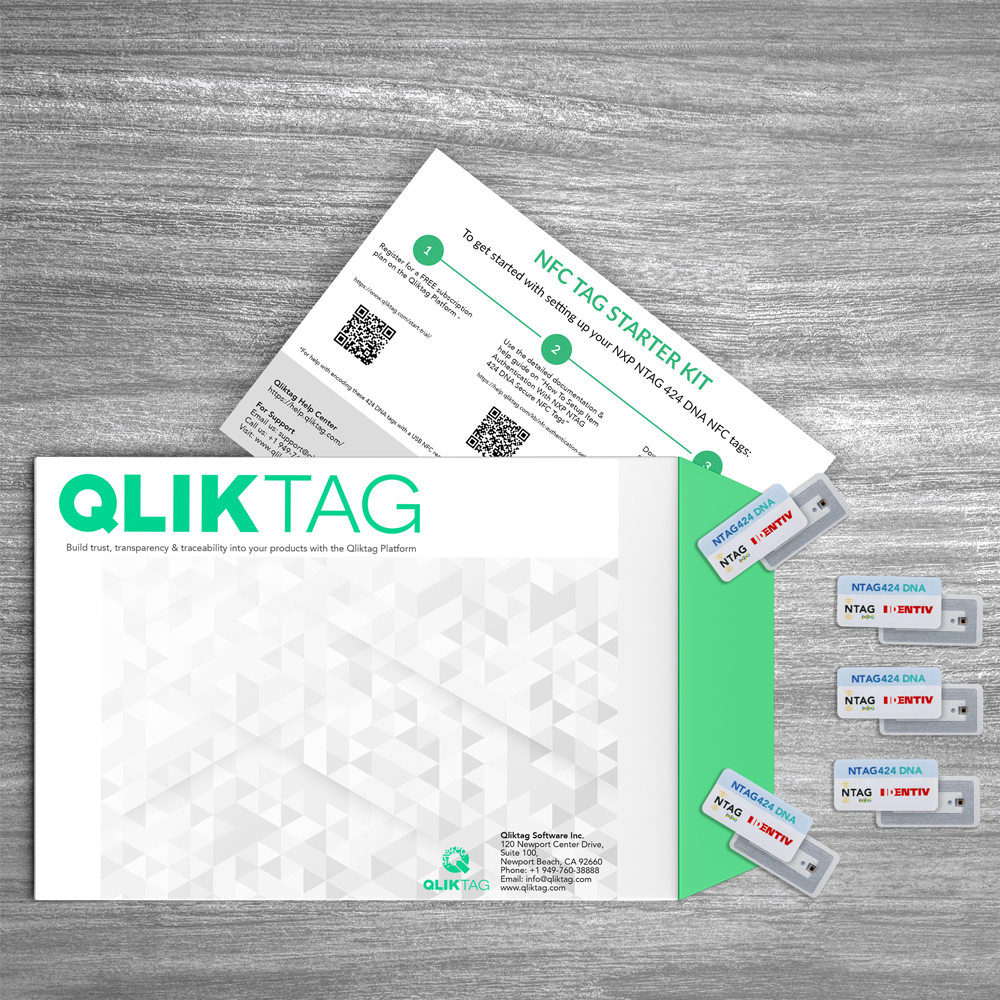 Qliktag NFC Starter Kit for Anti Counterfeit and Product Authentication